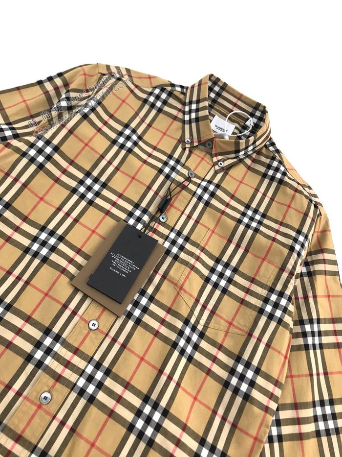 Burberry男裝 巴寶莉復古格紋經典格紋襯衫  ydi3282